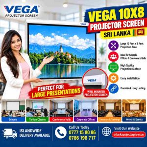 10X8 Electric Projector Screen Sri Lanka. Vega Branded Electric Screen Sri Lanka