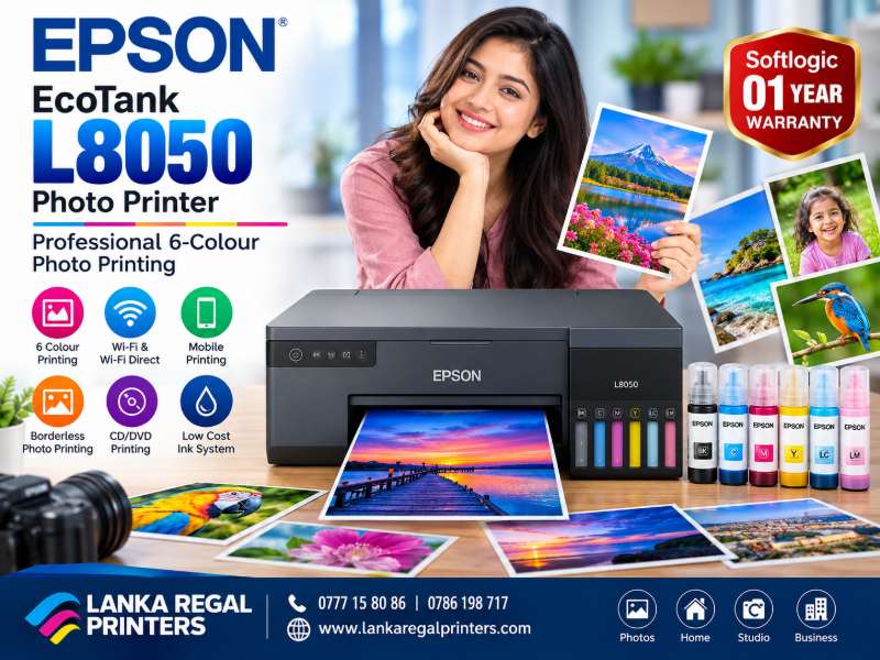 Epson EcoTank L8050 6 Colour WiFi Photo Printer Price in Sri Lanka