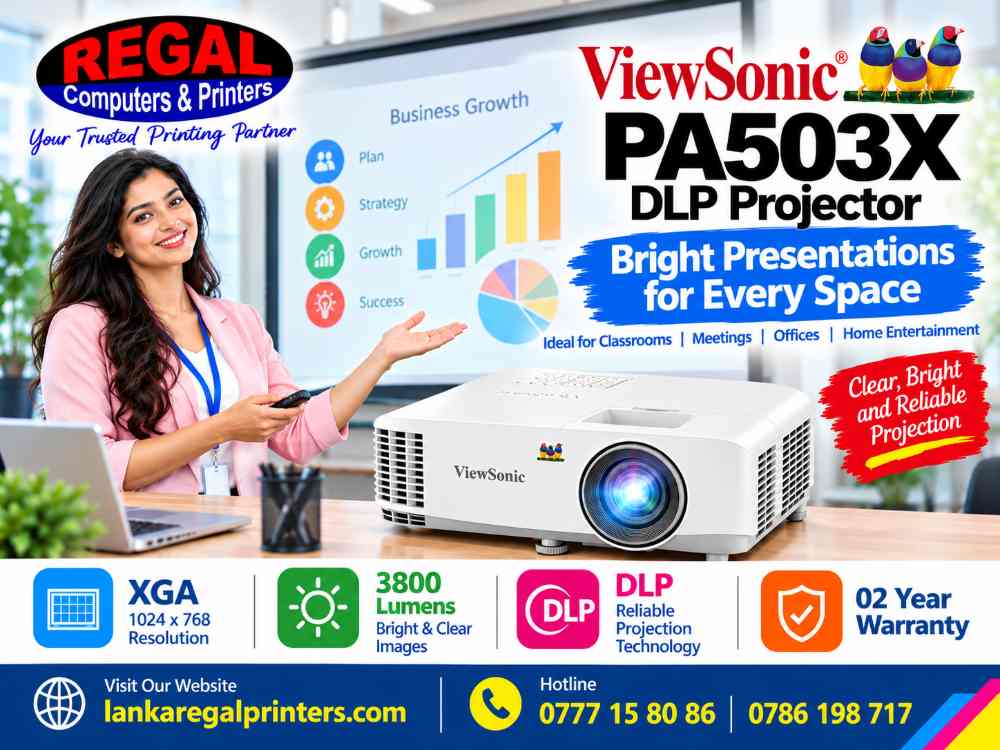 ViewSonic PA503X Projector Price in Sri Lanka. XGA DLP Projector with 02 Year Warranty
